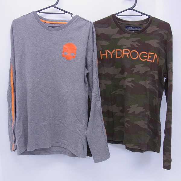 実際に弊社で買取させて頂いたHYDROGEN/ハイドロゲン 長袖Tシャツ スカルプリント/迷彩 2点セット