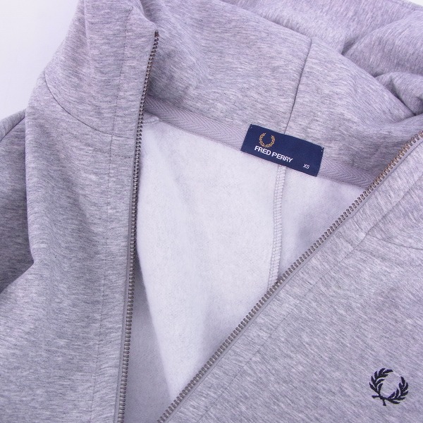 実際に弊社で買取させて頂いたFRED PERRY/フレッドペリー Hooded Long Sweat JKT/ロング スウェットパーカー F1663/XSの画像 5枚目