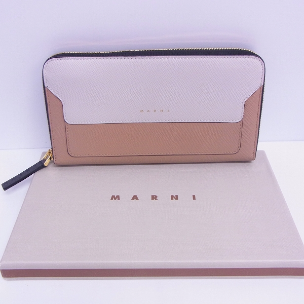実際に弊社で買取させて頂いた【未使用】MARNI/マルニ 18AW  ラウンドファスナー 長財布/ウォレット PFMOE11U08LV520/Z071N