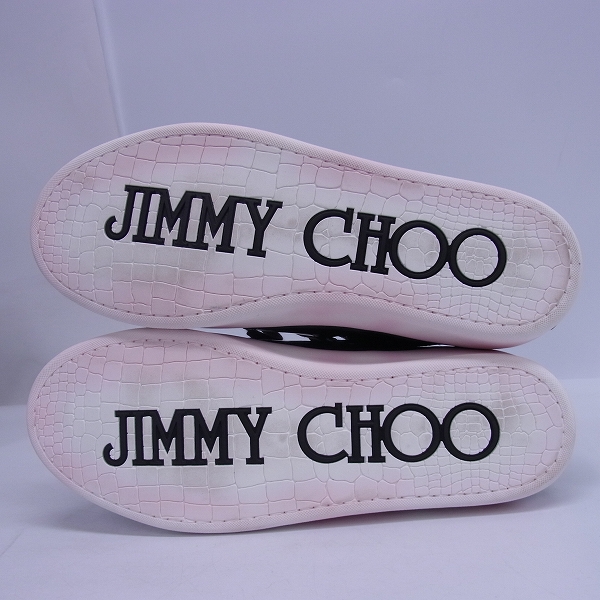 実際に弊社で買取させて頂いたJIMMY CHOO/ジミーチュウ ハイカットスニーカー クロコ型押し ブラック/40の画像 2枚目