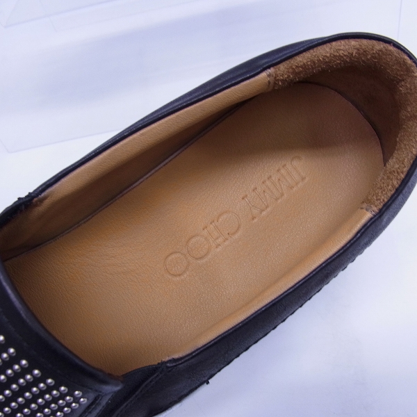 実際に弊社で買取させて頂いたJIMMY CHOO/ジミーチュウ スタースタッズ レザースリッポン 141GROVE/40.5の画像 4枚目