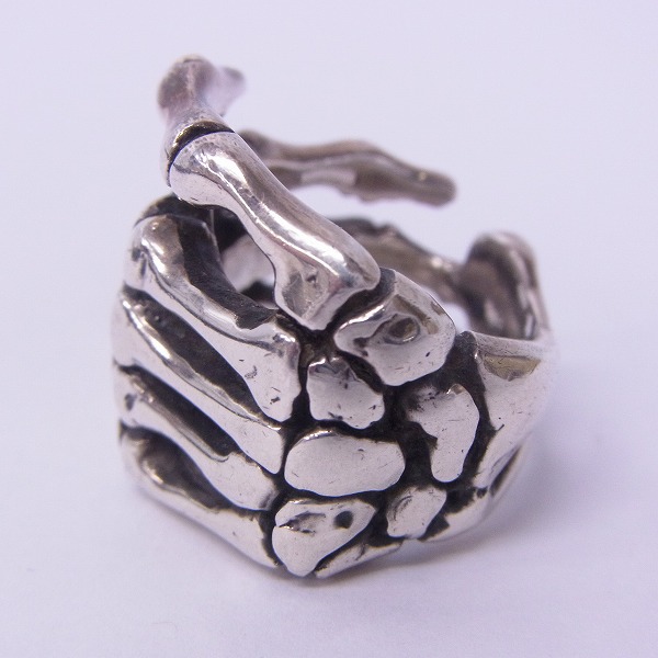 実際に弊社で買取させて頂いた【ギャラ付】CRAZY PIG/クレイジーピッグ ボーンハンド リング 15号の画像 2枚目