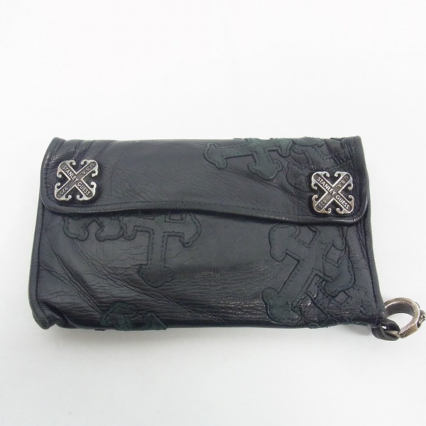 実際に弊社で買取させて頂いたカスタム/難有/スタンリーゲス 2 ガンズクロスボタン ウォレット w/スカルDリング/ガンズクロスレザーパッチ