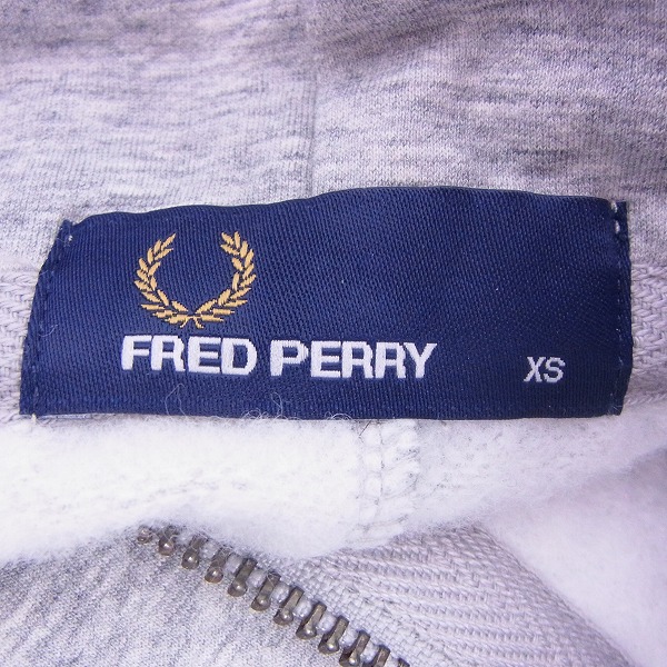 実際に弊社で買取させて頂いたFRED PERRY/フレッドペリー Hooded Long Sweat JKT/ロング スウェットパーカー F1663/XSの画像 2枚目