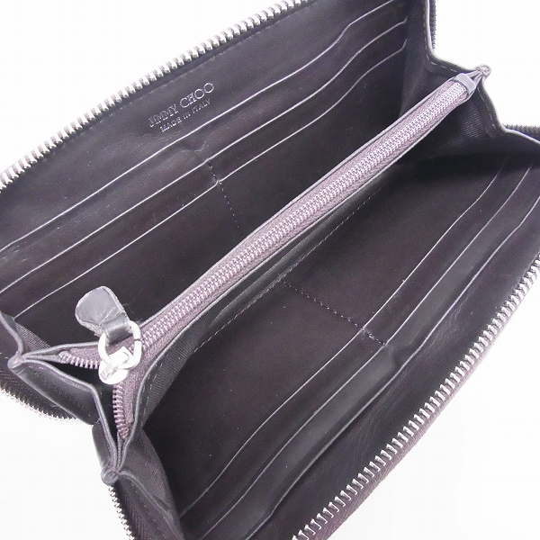 実際に弊社で買取させて頂いたJIMMY CHOO/ジミーチュウ パイソン/スタースタッズ ラウンドジップウォレットの画像 3枚目
