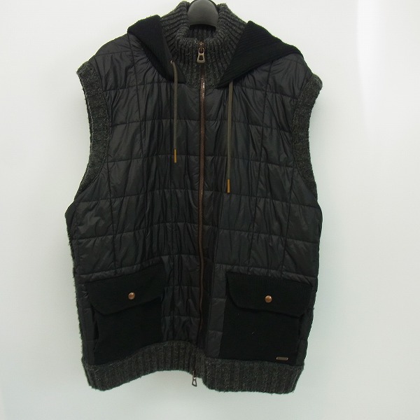 実際に弊社で買取させて頂いたHUGO BOSS/ヒューゴボス ニット切り替え ダウンベスト ブラック/XXXL