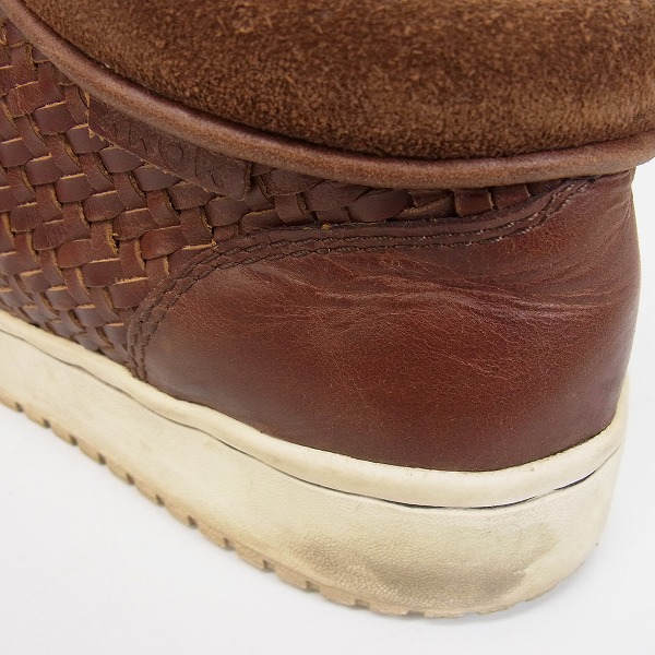 実際に弊社で買取させて頂いたKKOK/コック レザー 編み込み ブラウン/スニーカー/26 の画像 8枚目