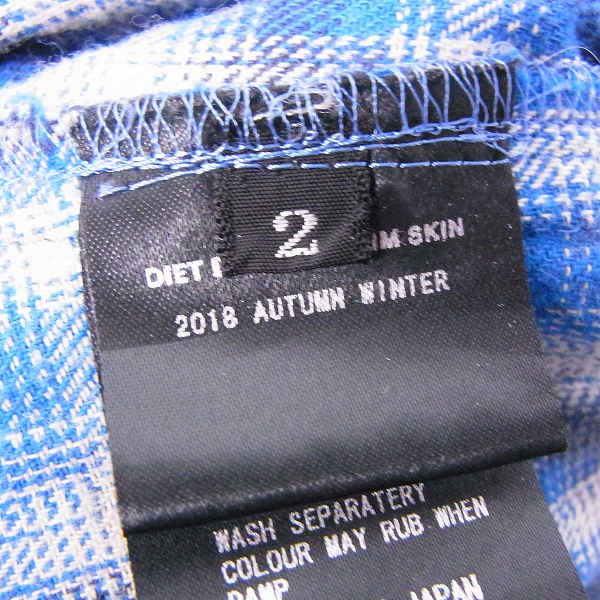 実際に弊社で買取させて頂いたDIET BUTCHER SLIM SKIN/ダイエットブッチャースリムスキン ロングチェックシャツ/2の画像 3枚目