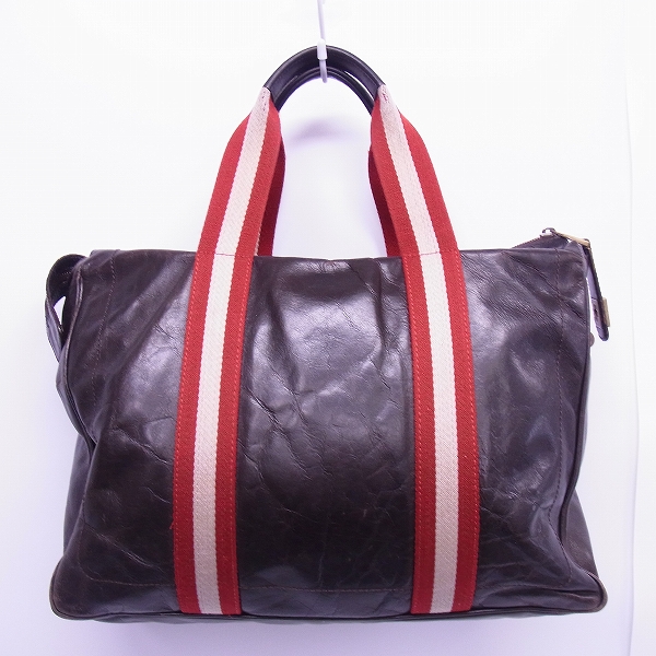 実際に弊社で買取させて頂いたBALLY/バリー レザー キャンバスライン トートバッグの画像 1枚目