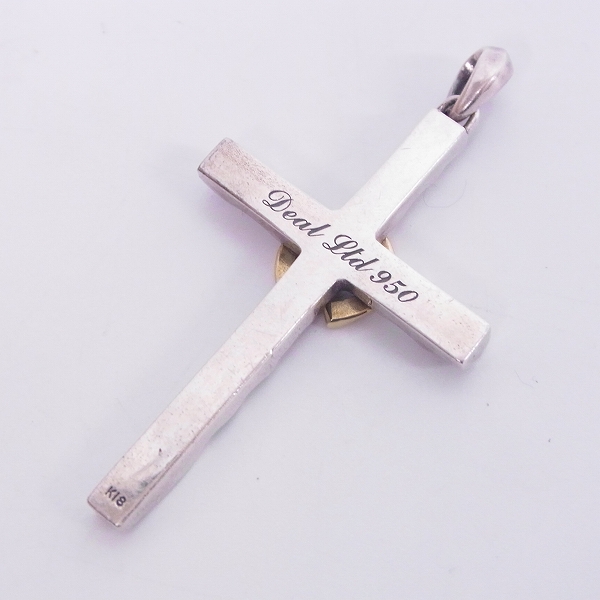 実際に弊社で買取させて頂いたDEAL LTD/ディール エルティーディー DEAL DESIGN ホースシュー クロス ペンダント K18/950 ｗ/ダイヤ 310215K18の画像 1枚目