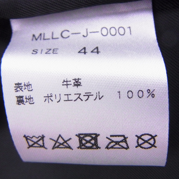 実際に弊社で買取させて頂いた【未使用】Moonage Devilment/ムーンエイジデビルメント レザーダブルライダース MLLC-J-0001/44の画像 4枚目