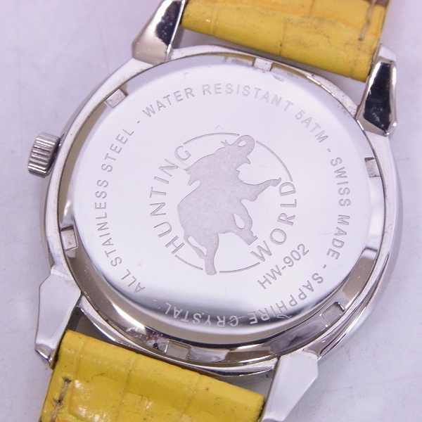 実際に弊社で買取させて頂いたHUNTING WORLD/ハンティングワールド デイト/クォーツ 腕時計 HW-902【動作未確認】の画像 3枚目