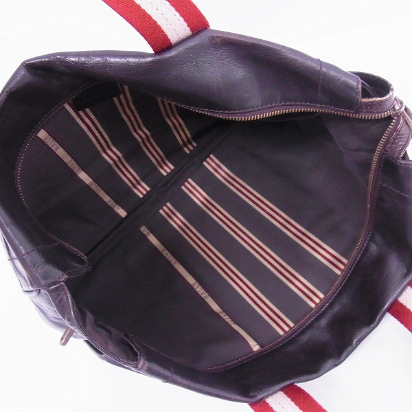 実際に弊社で買取させて頂いたBALLY/バリー レザー キャンバスライン トートバッグの画像 3枚目