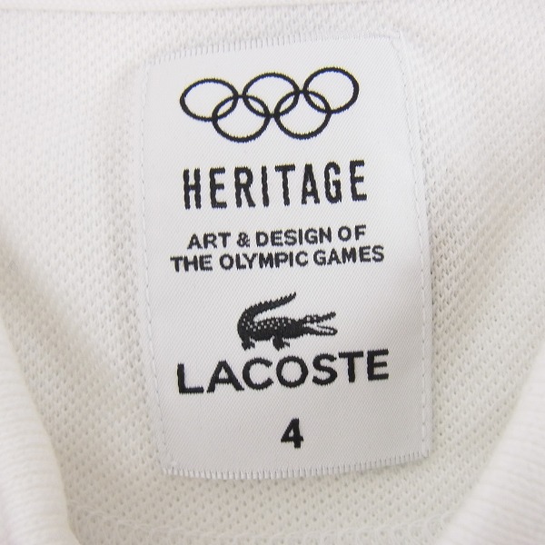 実際に弊社で買取させて頂いた【未使用/18AW】LACOSTE/ラコステ オリンピックヘリテージコレクション第二弾 ポロシャツ PH1389L/4の画像 2枚目