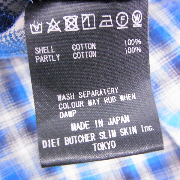 実際に弊社で買取させて頂いたDIET BUTCHER SLIM SKIN/ダイエットブッチャースリムスキン ロングチェックシャツ/2の画像 4枚目
