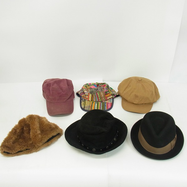 実際に弊社で買取させて頂いたCA4LA/カシラ等 ウール中折ハット/キャスケット/キャップ/ファーキャップ 6点セット