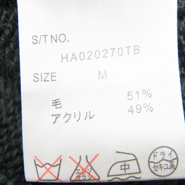 実際に弊社で買取させて頂いた【未使用】HARE/ハレ ウール混 2トーン/ケーブル編 ニット/セーター Mの画像 3枚目