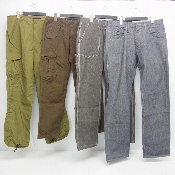 実際に弊社で買取させて頂いたBack Channel/バックチャンネル ヒッコリーデニム カーゴ パンツ 4点セット