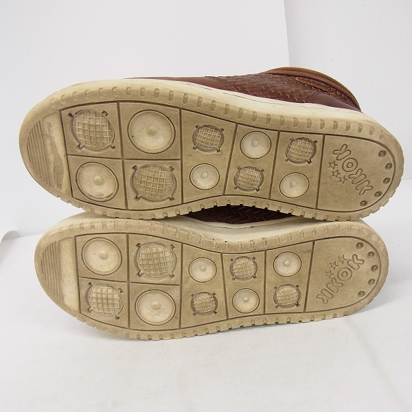 実際に弊社で買取させて頂いたKKOK/コック レザー 編み込み ブラウン/スニーカー/26 の画像 2枚目