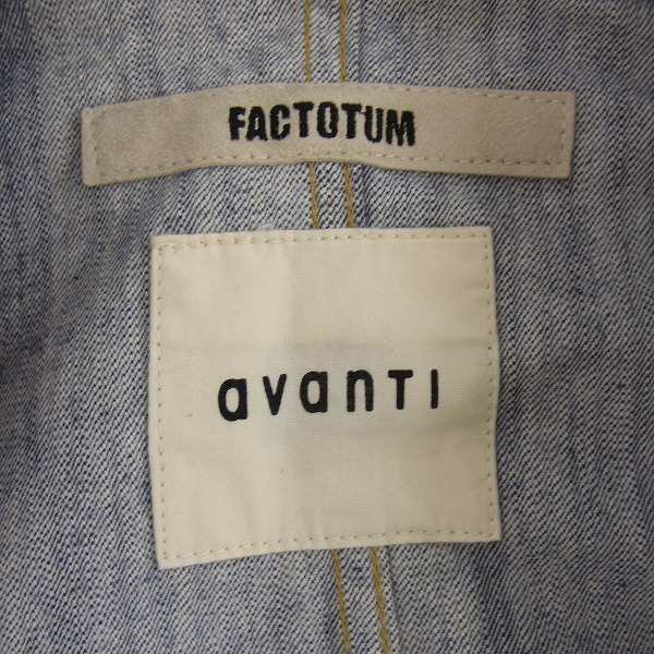 実際に弊社で買取させて頂いたFACTOTUM/ファクトタム avanti デニムジャケット ブルー/44の画像 2枚目
