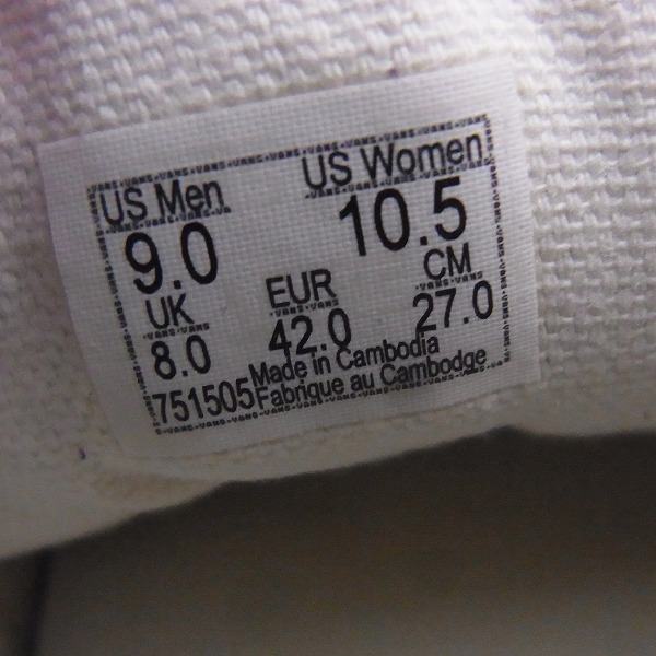 実際に弊社で買取させて頂いたvans/バンズ OLD SKOOL/オールドスクール シューズ 751505/27.0の画像 5枚目