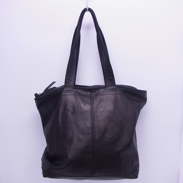 実際に弊社で買取させて頂いたPORTER/ポーター レザートートバッグ ブラック ポーチ付の画像 0枚目