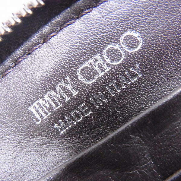 実際に弊社で買取させて頂いたJIMMY CHOO/ジミーチュウ パイソン/スタースタッズ ラウンドジップウォレットの画像 4枚目