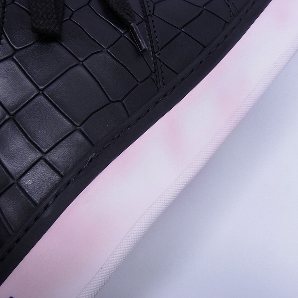 実際に弊社で買取させて頂いたJIMMY CHOO/ジミーチュウ ハイカットスニーカー クロコ型押し ブラック/40の画像 6枚目