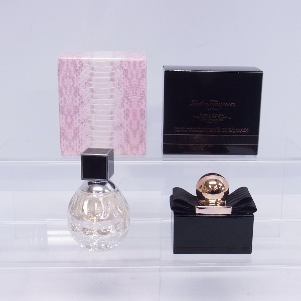 実際に弊社で買取させて頂いたJIMMY CHOO/ジミーチュウ オードトワレ 40ml Ferragamo/フェラガモ シニョリーナ ミステリオーサ EDP 30ml 2点セットの画像 1枚目