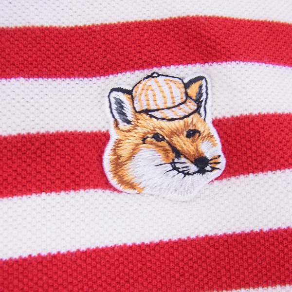 実際に弊社で買取させて頂いたMAISON KITSUNE/メゾンキツネ ボーダー柄 ポロシャツ/XS の画像 5枚目