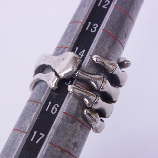 実際に弊社で買取させて頂いた【ギャラ付】CRAZY PIG/クレイジーピッグ ボーンハンド リング 15号の画像 6枚目