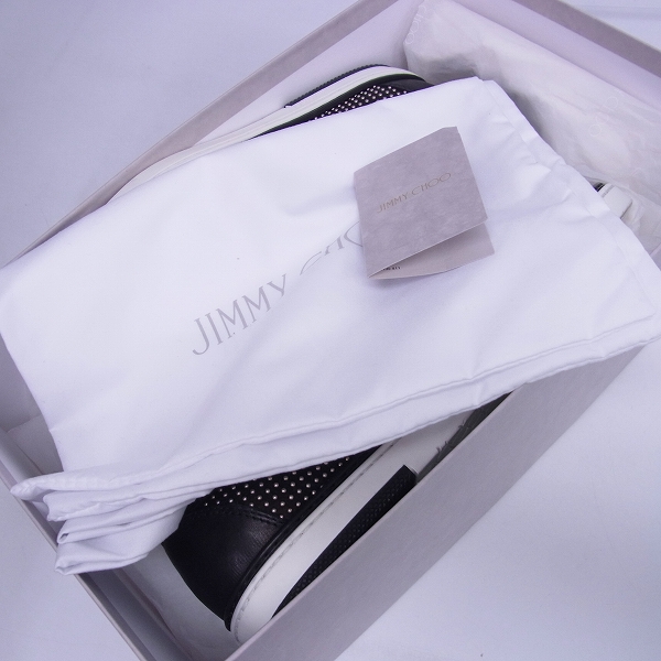 実際に弊社で買取させて頂いたJIMMY CHOO/ジミーチュウ スタースタッズ レザースリッポン 141GROVE/40.5の画像 7枚目