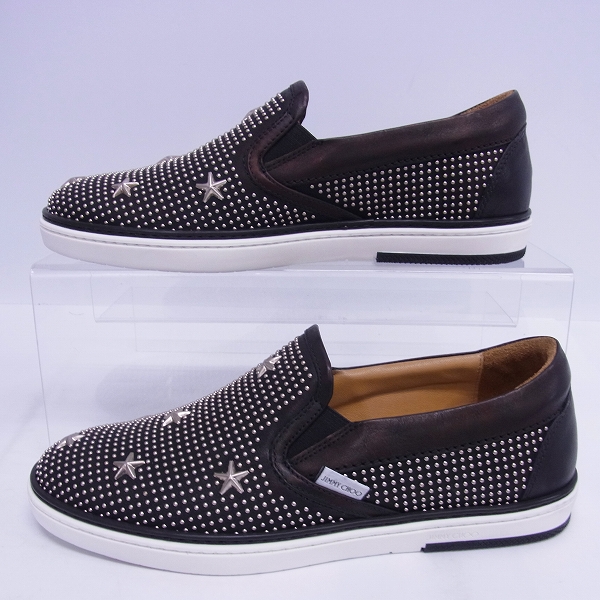 実際に弊社で買取させて頂いたJIMMY CHOO/ジミーチュウ スタースタッズ レザースリッポン 141GROVE/40.5の画像 3枚目