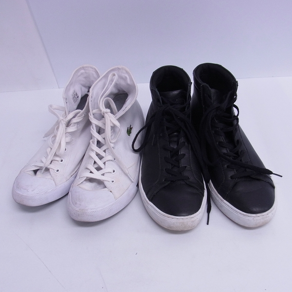 実際に弊社で買取させて頂いたLACOSTE/ラコステ ハイカットスニーカー UK7.5 2点セット