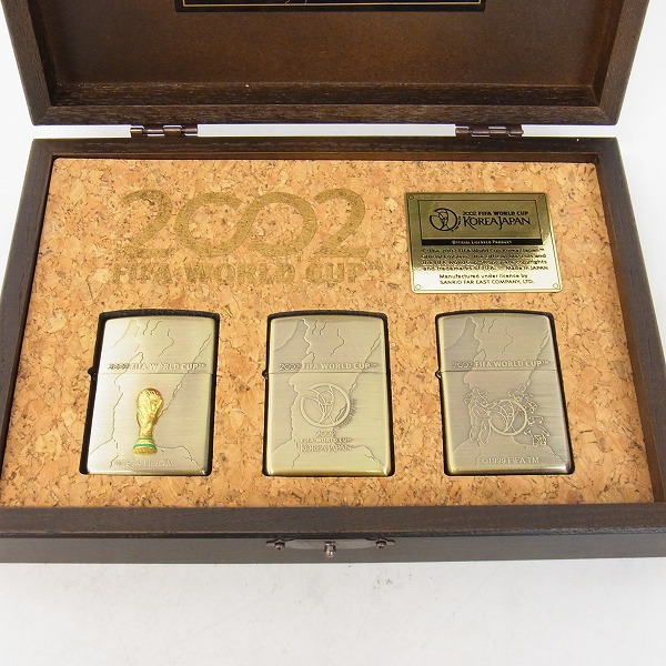 ZIPPO/ジッポー 2002 FIFA WORLD CUP KOREA JAPAN 木箱入り 3点セット