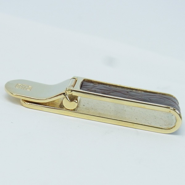 実際に弊社で買取させて頂いたLOEWE/ロエベ レザー型押し マネークリップ ゴールドの画像 3枚目