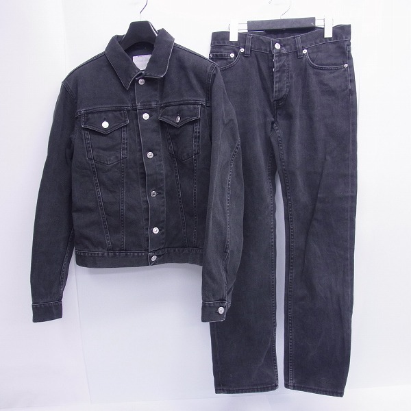 実際に弊社で買取させて頂いたHELMUT LANG/ヘルムートラング ブラックデニムパンツ/ジャケット セット