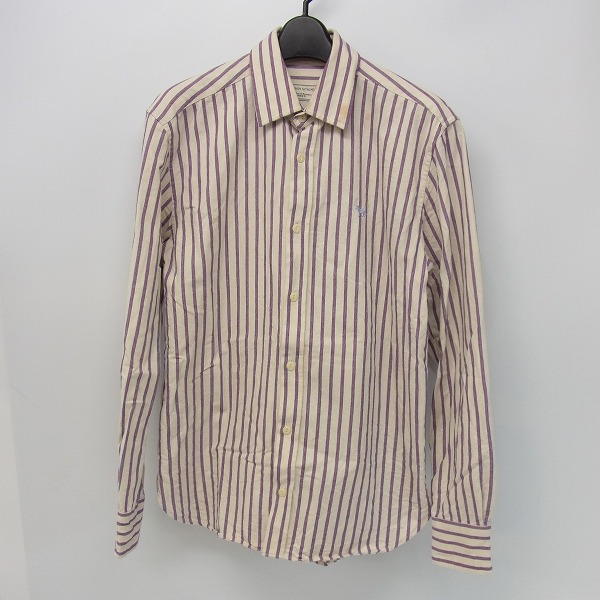 実際に弊社で買取させて頂いた【16AW】MAISON KITSUNE/メゾンキツネ ロゴ刺繍 ストライプ柄シャツ39