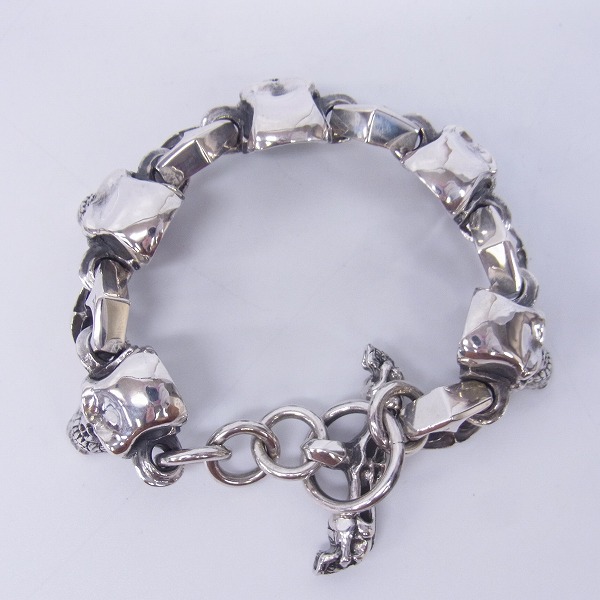 実際に弊社で買取させて頂いたCRAZY PIG/クレイジーピッグ 6サイコキラースカルリンク ブレスレット トライバルTバーの画像 4枚目