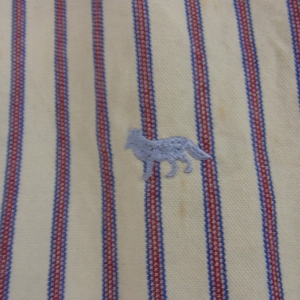 実際に弊社で買取させて頂いた【16AW】MAISON KITSUNE/メゾンキツネ ロゴ刺繍 ストライプ柄シャツ39の画像 7枚目