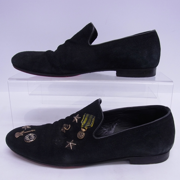 実際に弊社で買取させて頂いたJIMMY CHOO/ジミーチュウ スタッズ/バッジ付き スリッポン ブラック/41の画像 3枚目