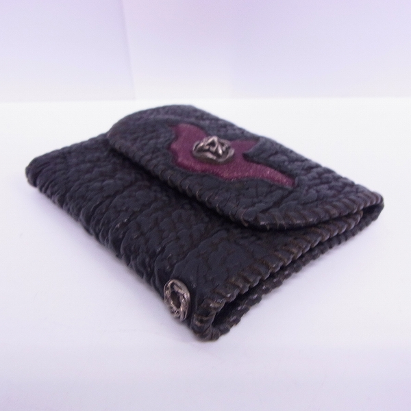 実際に弊社で買取させて頂いたA&G/エーアンドジー 1スナップ スティングレイ クラウンインレイ レザーウォレットの画像 2枚目