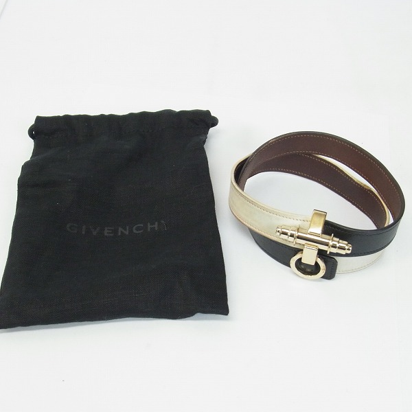 実際に弊社で買取させて頂いたGIVENCHY/ジバンシー Obsedia 2トーン 3連レザーブレスレットの画像 6枚目