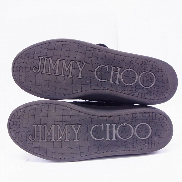 実際に弊社で買取させて頂いたJimmy Choo/ジミーチュウ スタースタッズ付 レザー ハイカット スニーカー/42の画像 2枚目