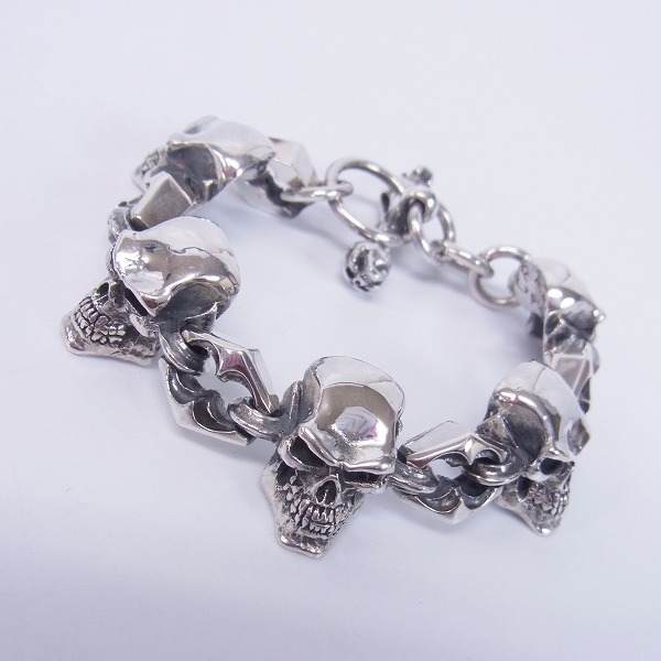 実際に弊社で買取させて頂いたCRAZY PIG/クレイジーピッグ 6サイコキラースカルリンク ブレスレット トライバルTバー