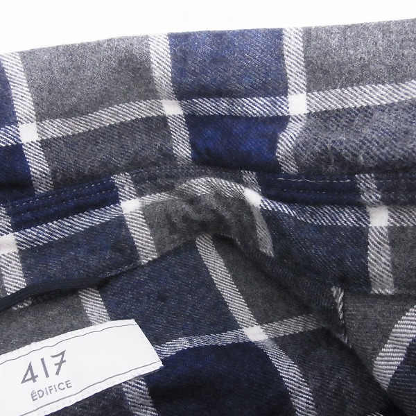 実際に弊社で買取させて頂いた417 EDIFICE/フォーワンセブン エディフィス チェック柄 長袖シャツ Sの画像 5枚目