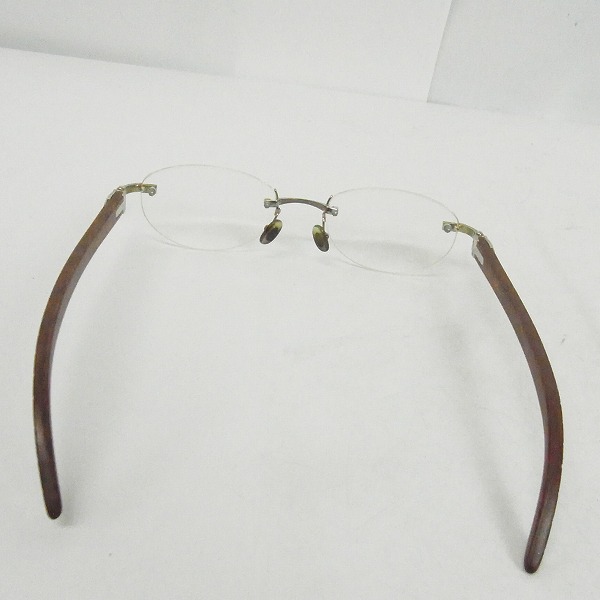 実際に弊社で買取させて頂いたCartier/カルティエ 眼鏡/メガネフレーム ウッド/木製 フランス製/140bの画像 3枚目