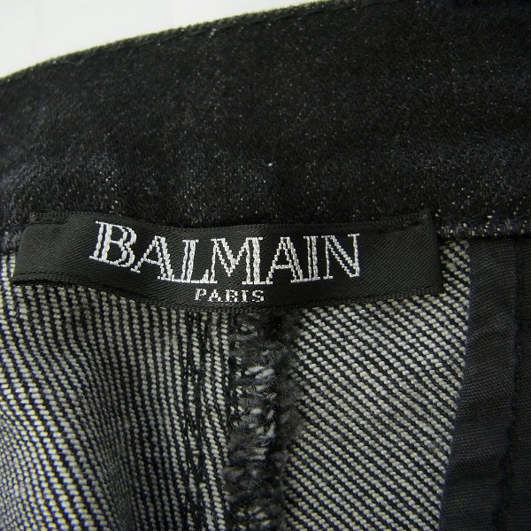 実際に弊社で買取させて頂いたBALMAIN/バルマン 16AW コーティング加工バイカーデニムパンツ W6HD528C807/27の画像 3枚目