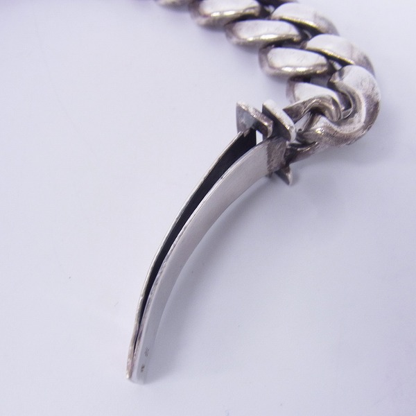 実際に弊社で買取させて頂いたA&G/エーアンドジー フローラルモチーフ クラシックチェーン IDブレスレット w/ストーンパヴェ 15リンクの画像 7枚目