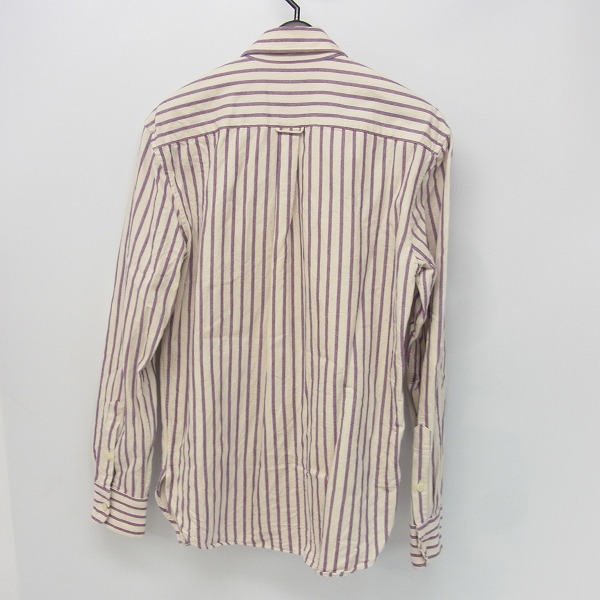 実際に弊社で買取させて頂いた【16AW】MAISON KITSUNE/メゾンキツネ ロゴ刺繍 ストライプ柄シャツ39の画像 1枚目